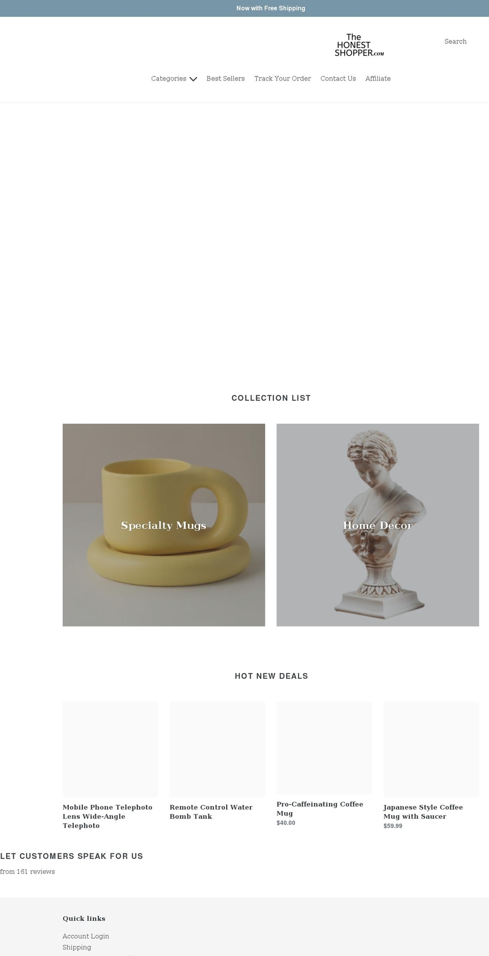 thehonestshopper.com shopify website screenshot