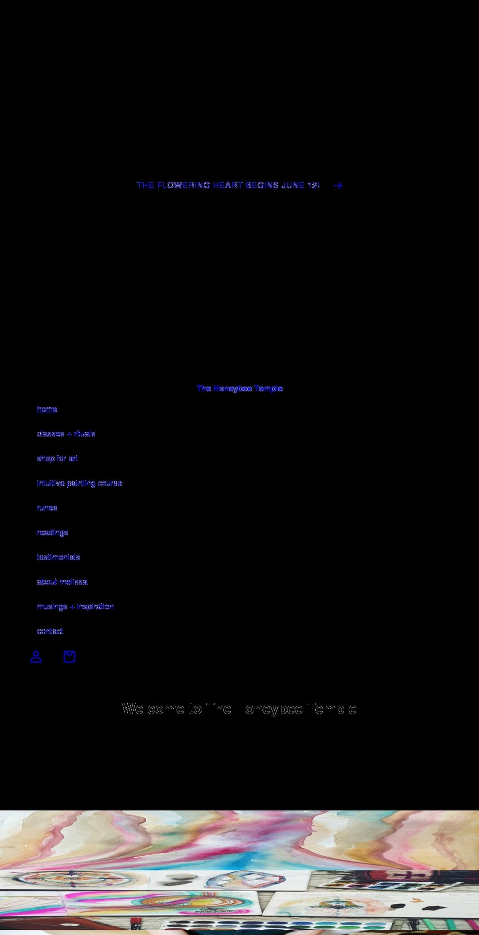 thehoneybeetemple.com shopify website screenshot