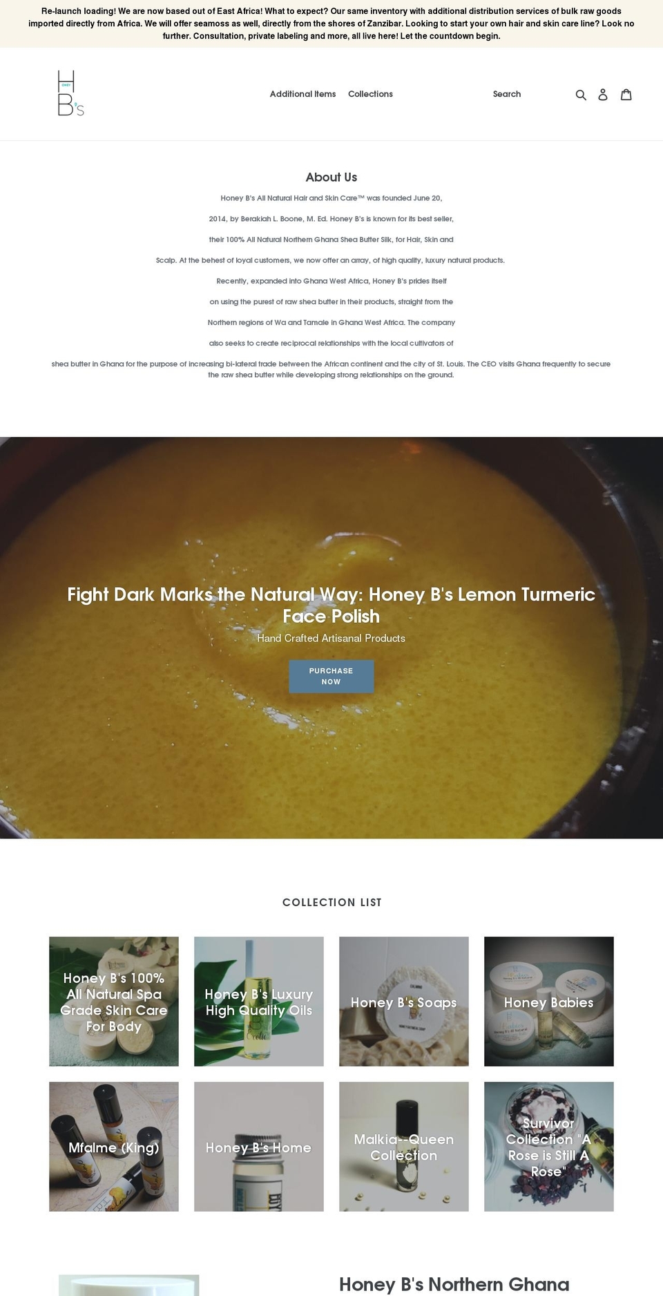 thehoneybs.com shopify website screenshot