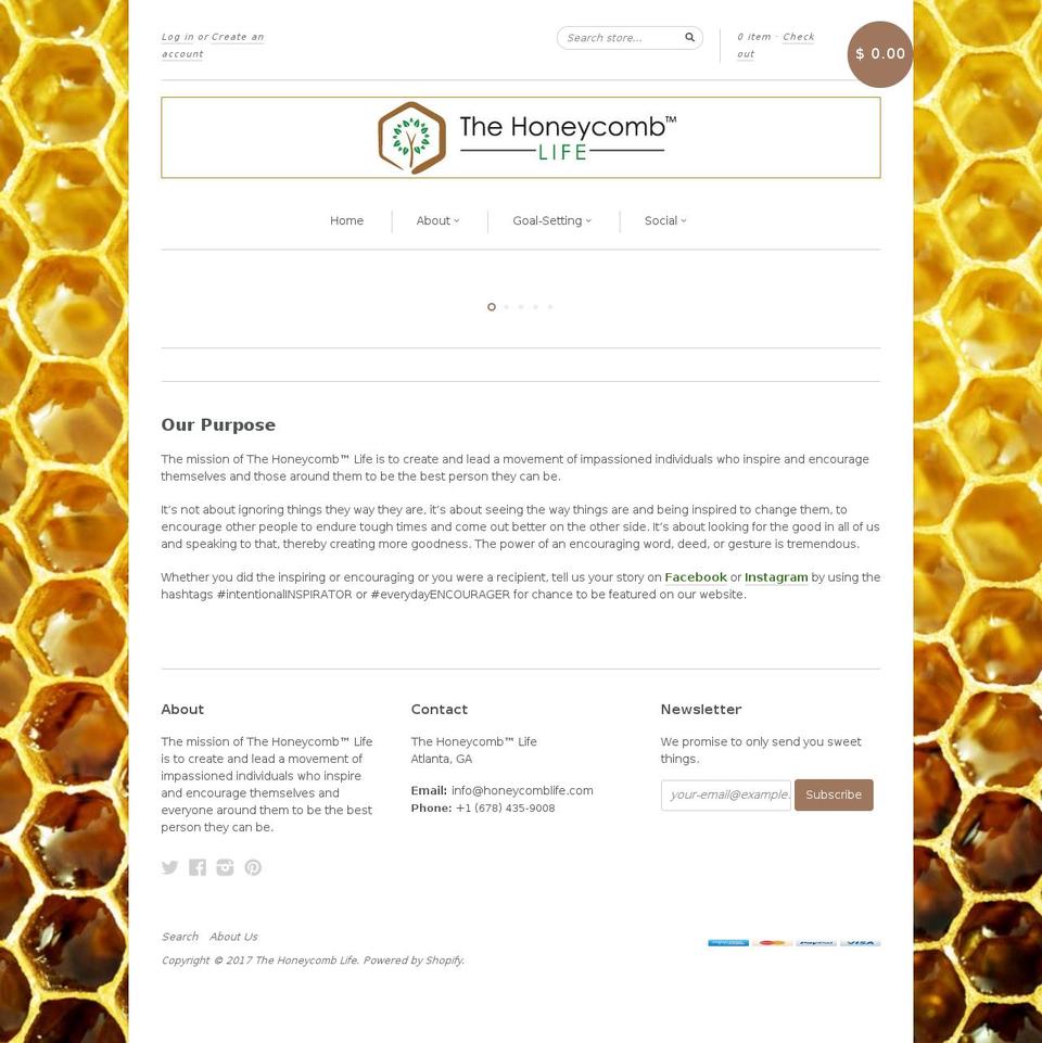 thehoneycomblife.net shopify website screenshot