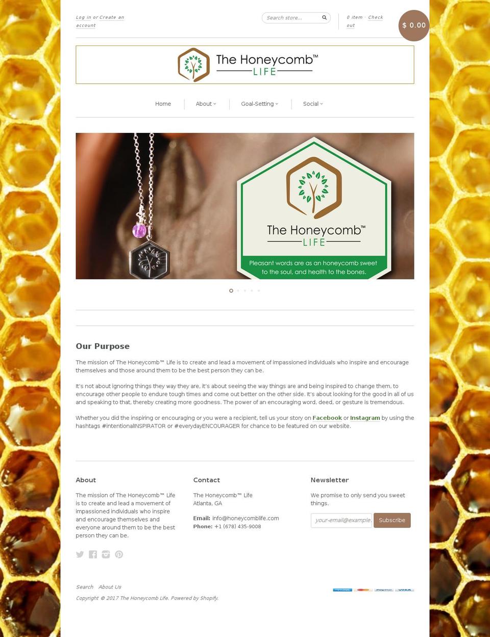 thehoneycomblife.org shopify website screenshot