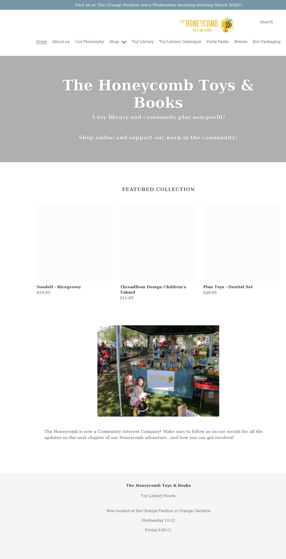 thehoneycombtoys.com shopify website screenshot