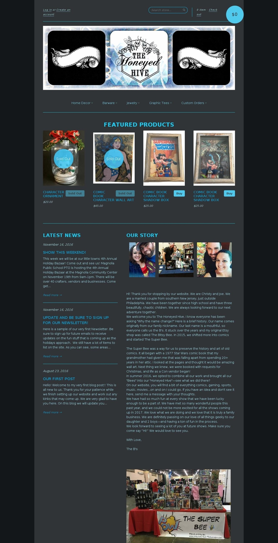 thehoneyedhive.com shopify website screenshot