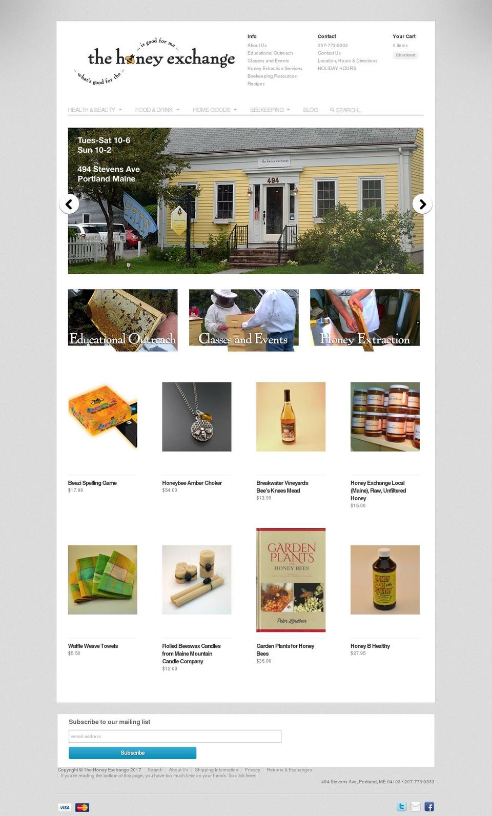 thehoneyexchange.com shopify website screenshot