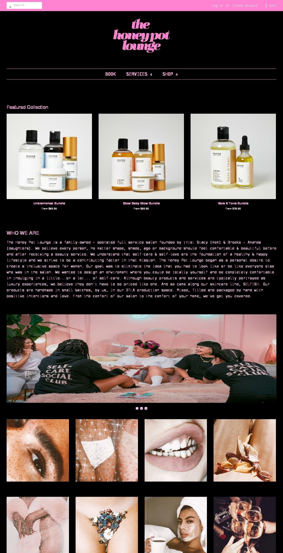 thehoneypotlounge.com shopify website screenshot