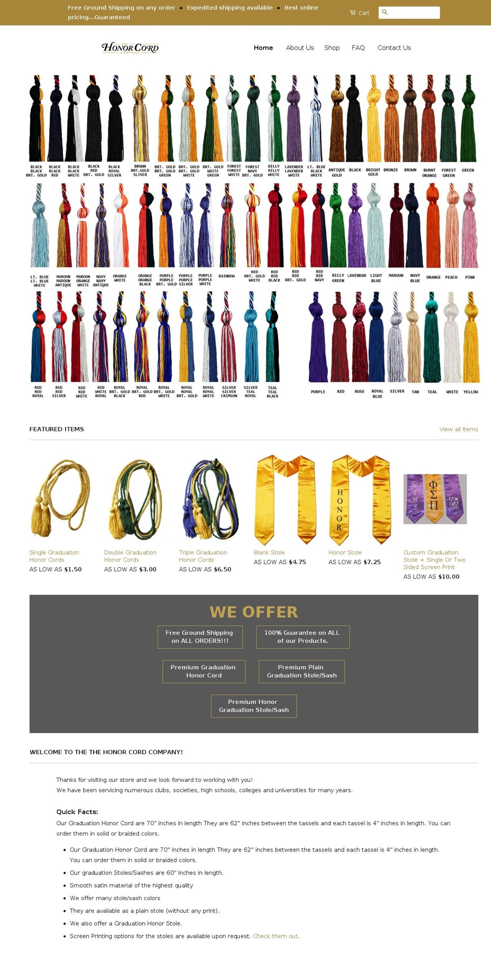 thehonorcordcompany.com shopify website screenshot