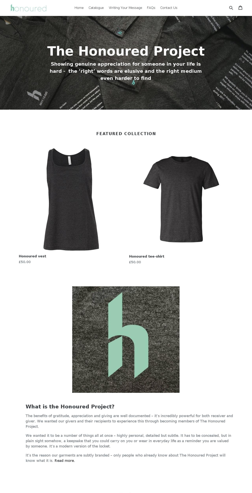 thehonouredproject.com shopify website screenshot