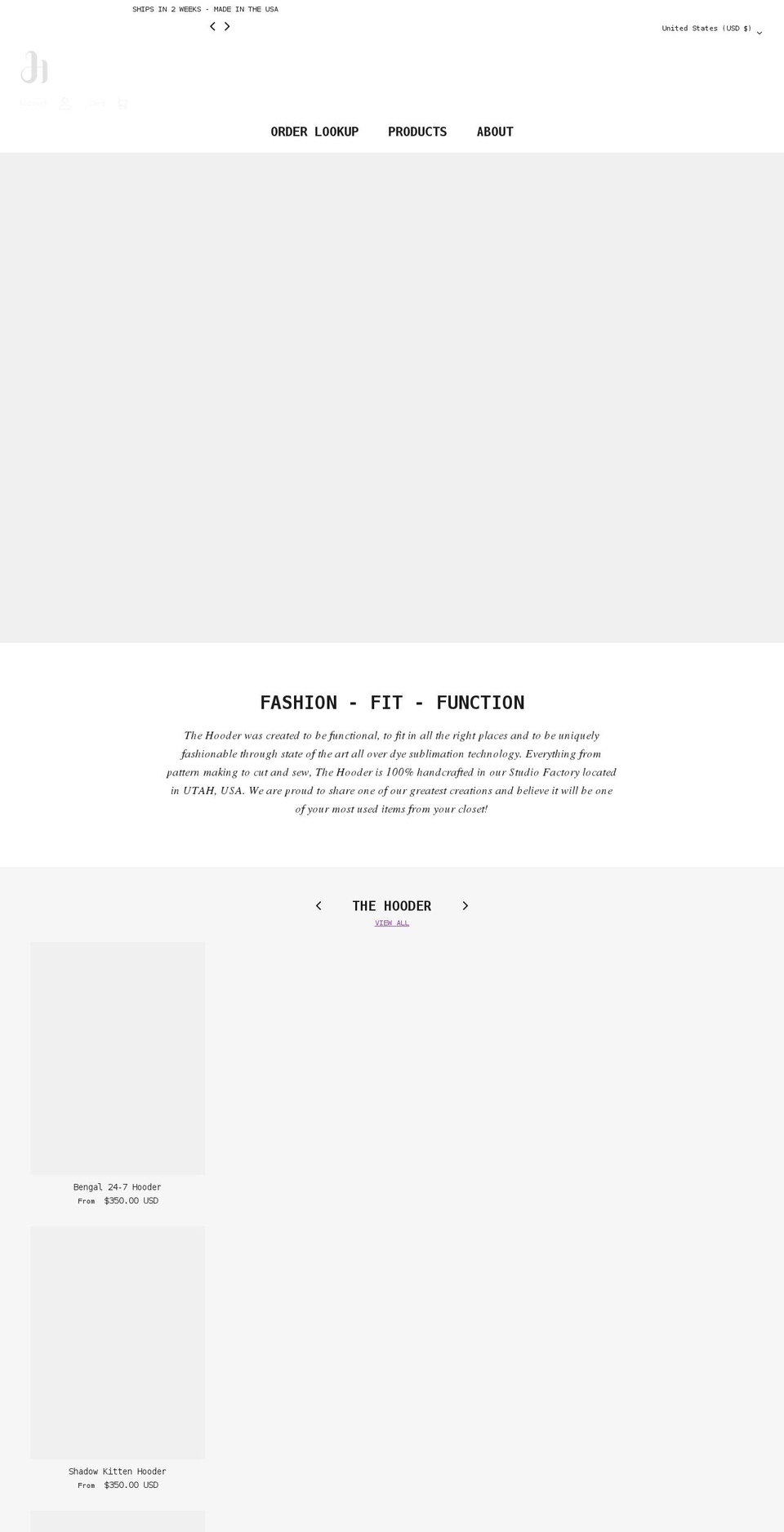 thehooder.com shopify website screenshot