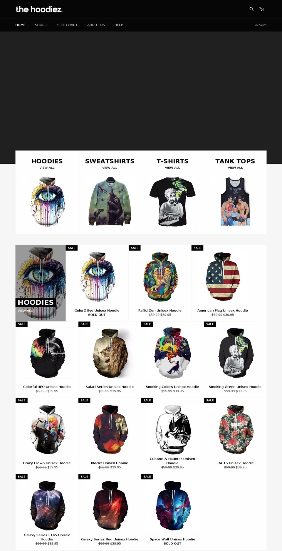 thehoodiez.com — Shopify storefront screenshot