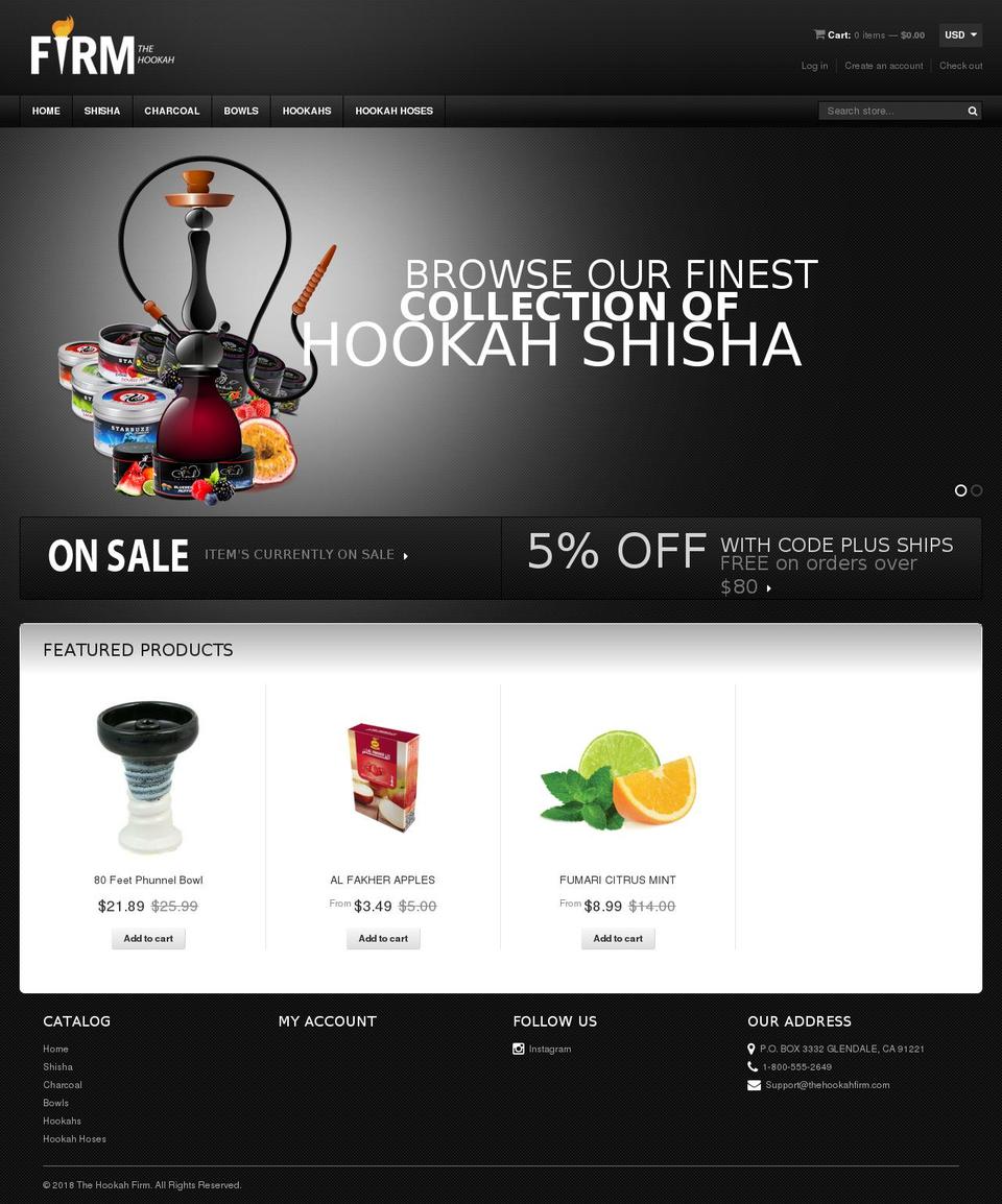 thehookahfirm.com — Shopify storefront screenshot