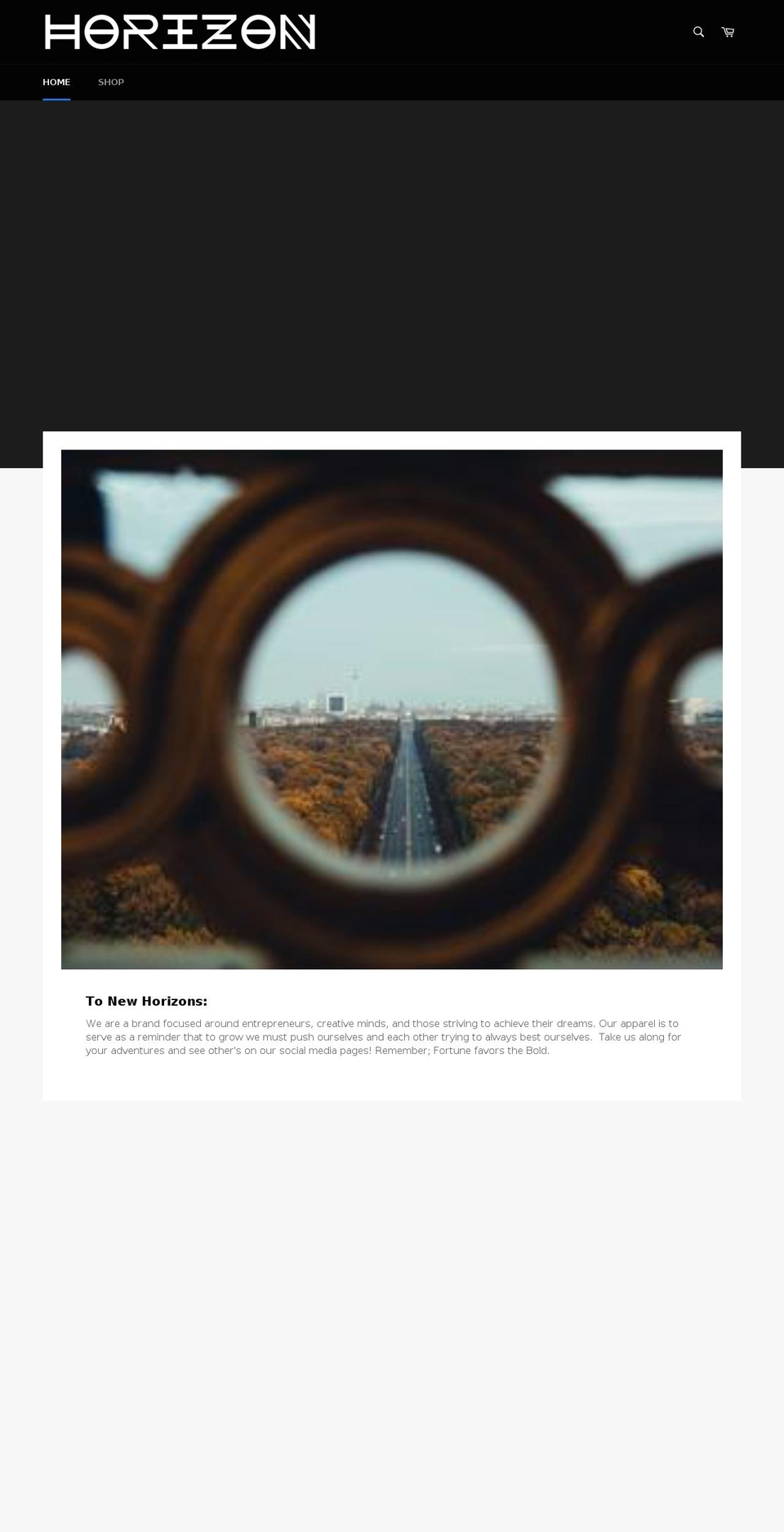 thehorizonbrand.com — Shopify storefront screenshot