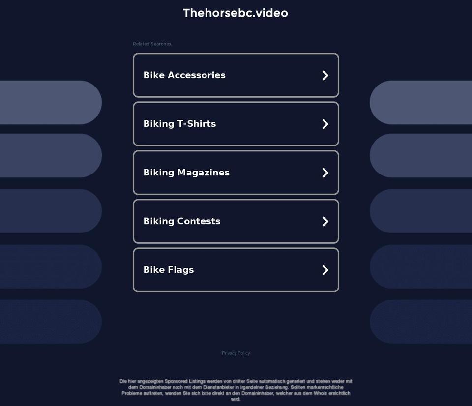 thehorsebc.video shopify website screenshot