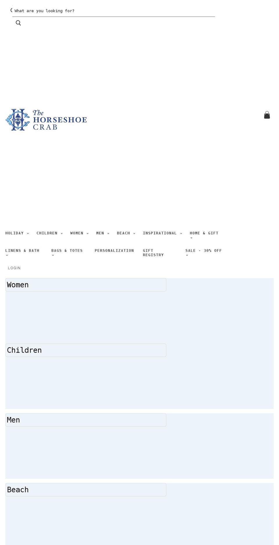 thehorseshoecrab.com shopify website screenshot