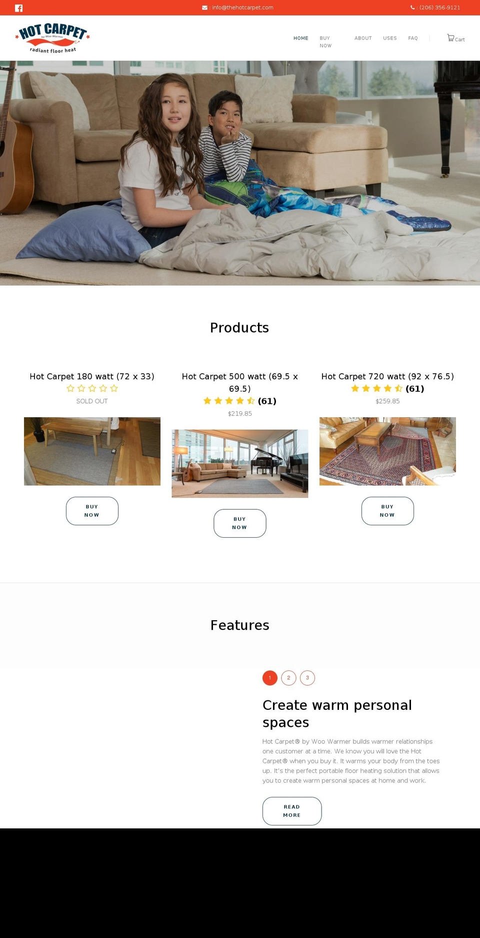 thehotcarpet.com shopify website screenshot