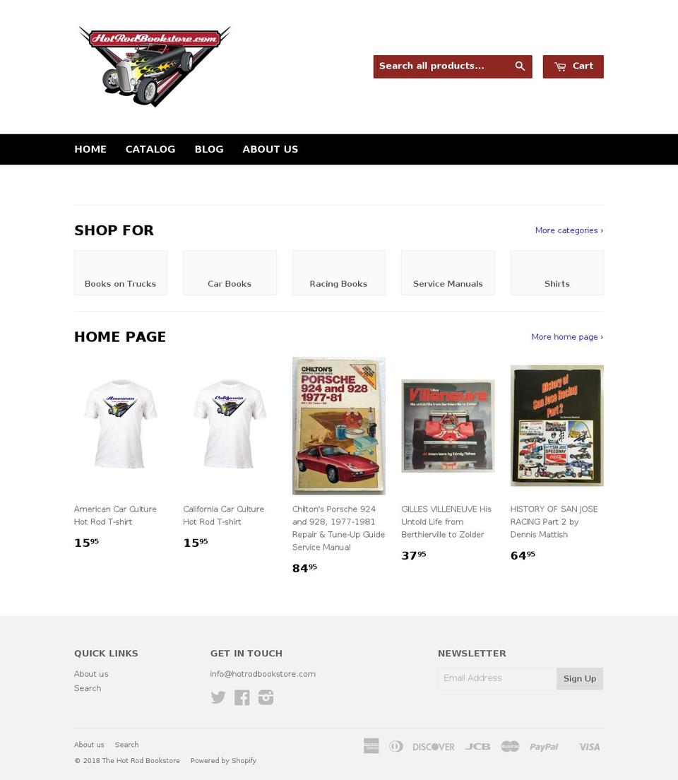 thehotrodbookstore.com — Shopify storefront screenshot