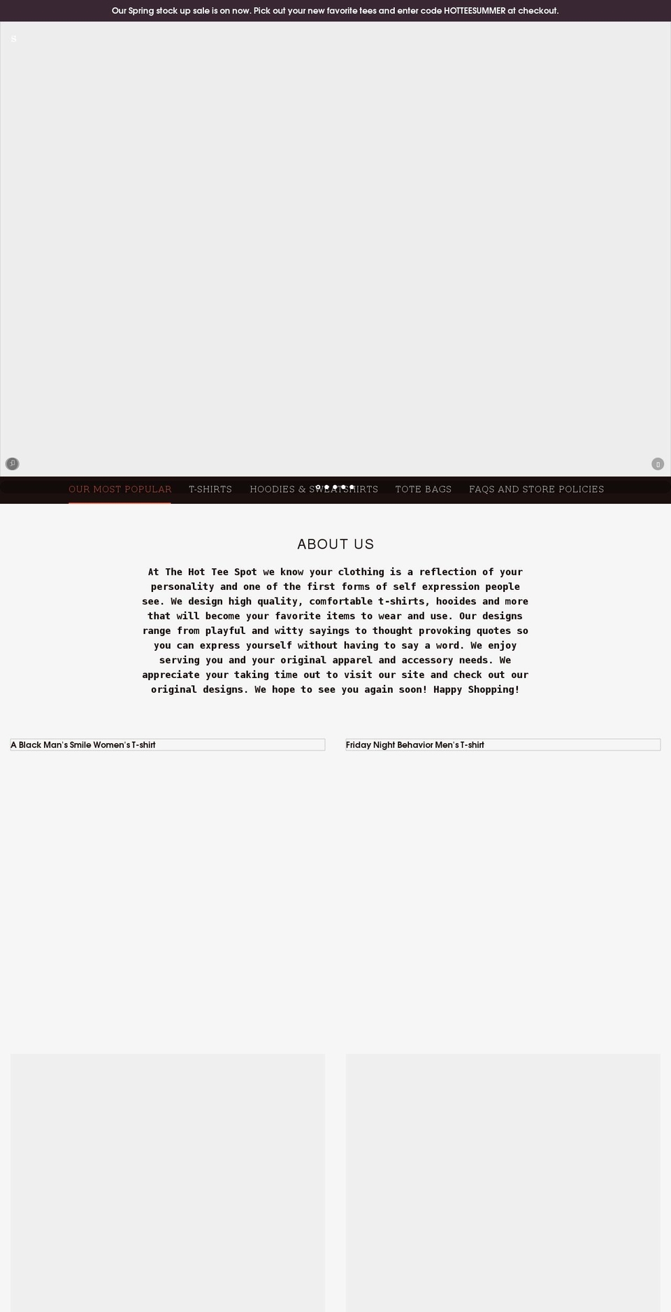 thehotteespot.com shopify website screenshot