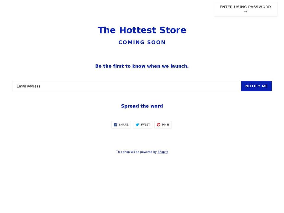 thehotteststore.com — Shopify storefront screenshot