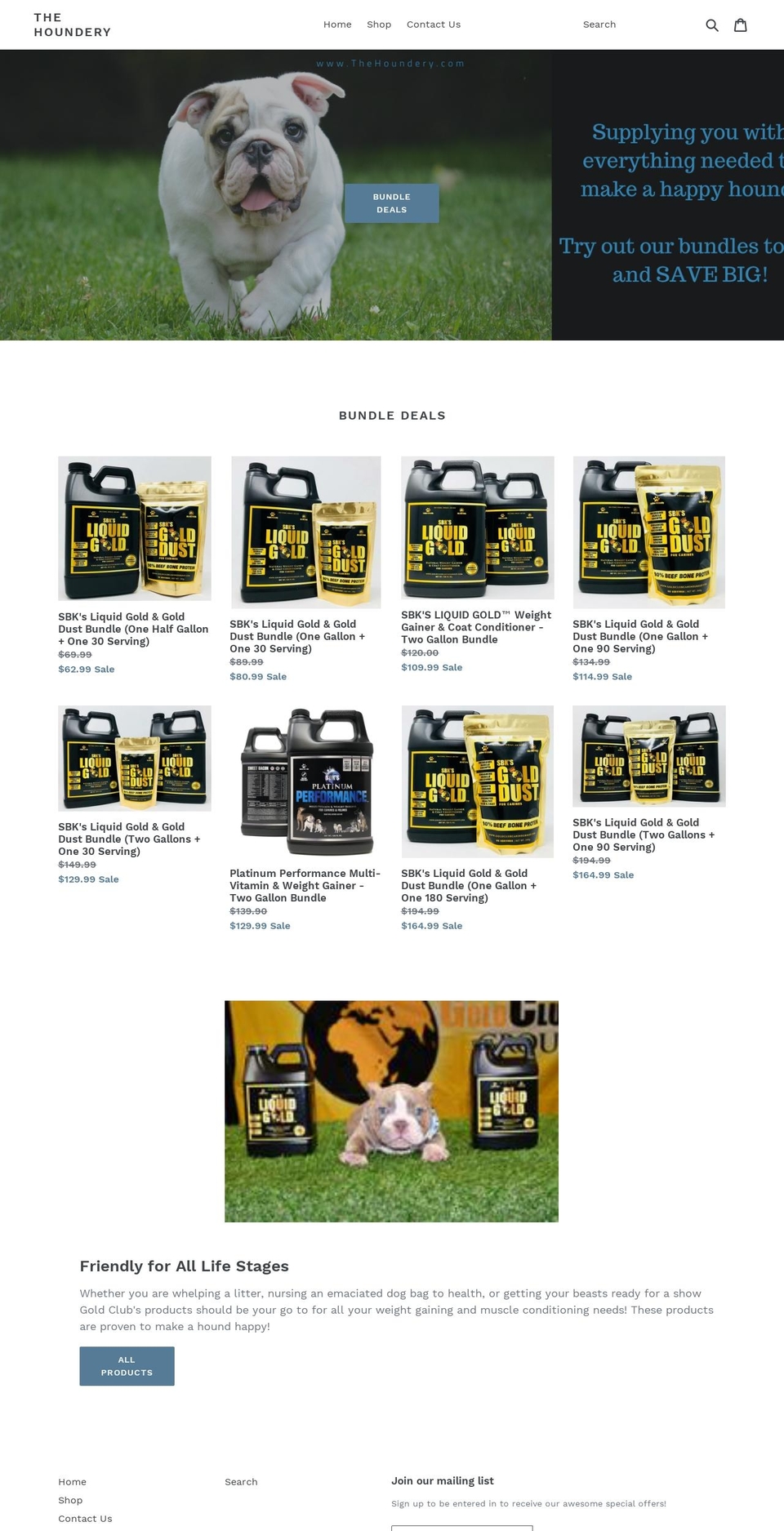 thehoundery.com — Shopify storefront screenshot