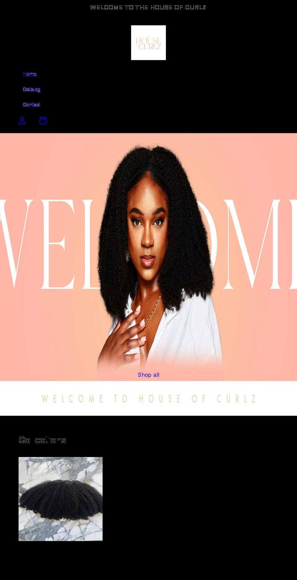 thehouseofcurlz.com shopify website screenshot