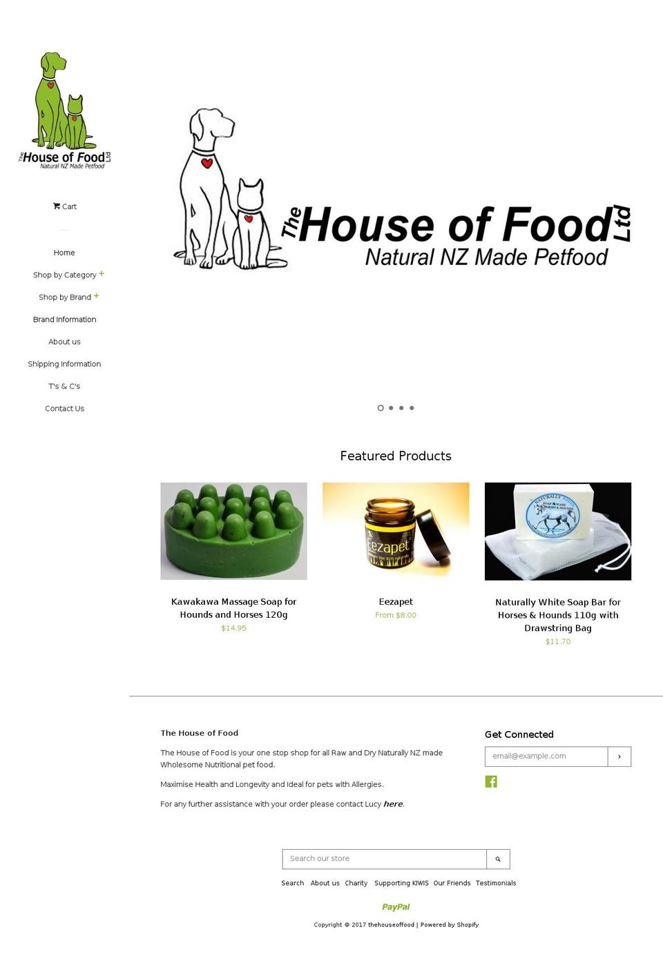 thehouseoffood.com shopify website screenshot