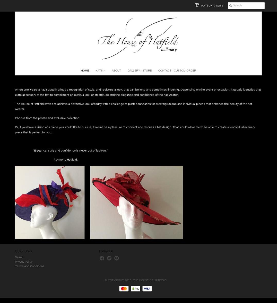 thehouseofhatfield.net shopify website screenshot