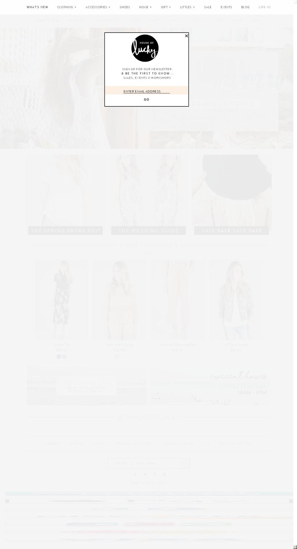 thehouseoflucky.com shopify website screenshot