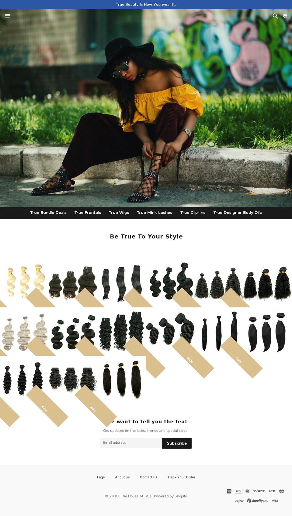 thehouseoftrue.com — Shopify storefront screenshot