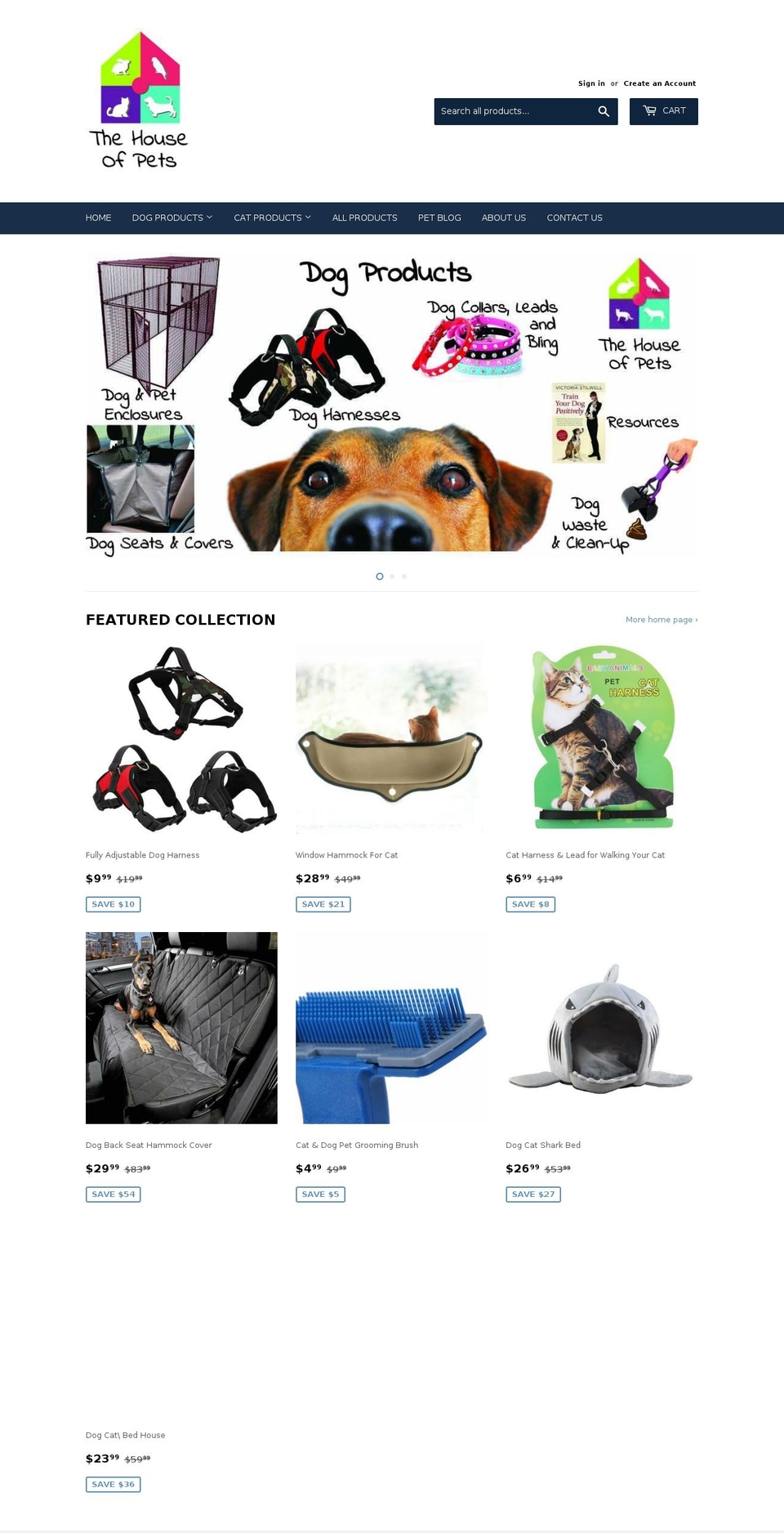 thehousepets.com — Shopify storefront screenshot