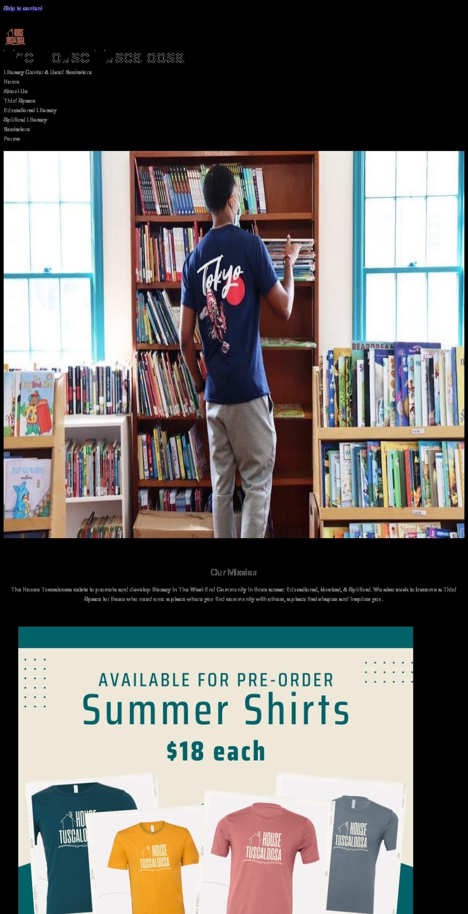 thehousetuscaloosa.org shopify website screenshot