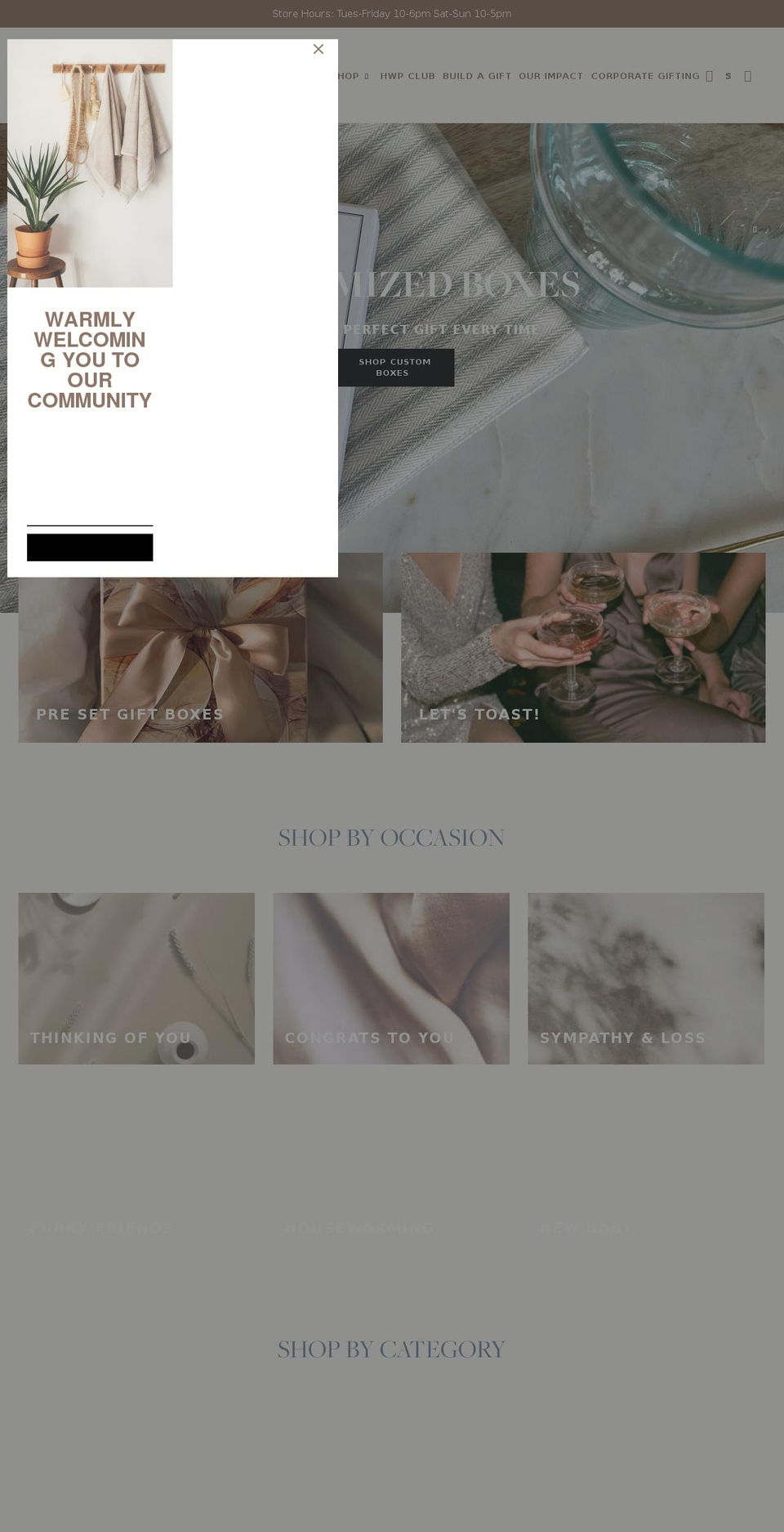 thehousewarmingproject.com shopify website screenshot