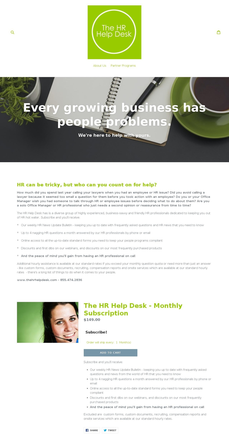 thehrhelpdesk.com shopify website screenshot
