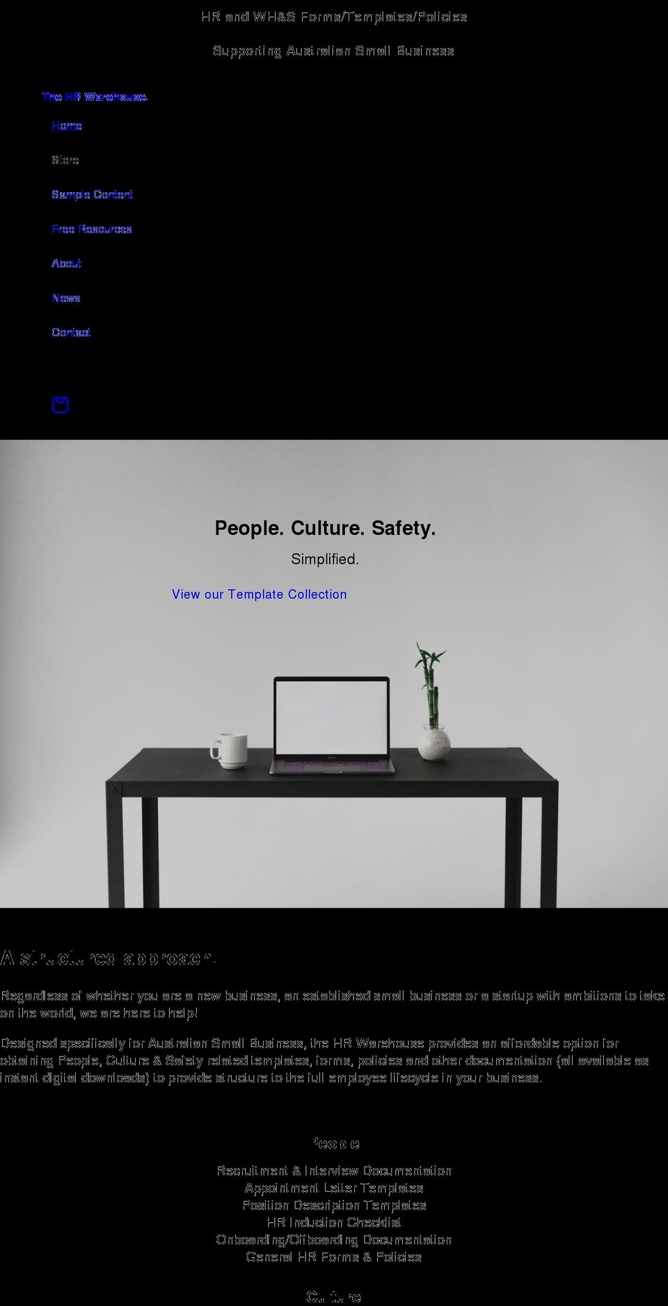 thehrwarehouse.com.au shopify website screenshot