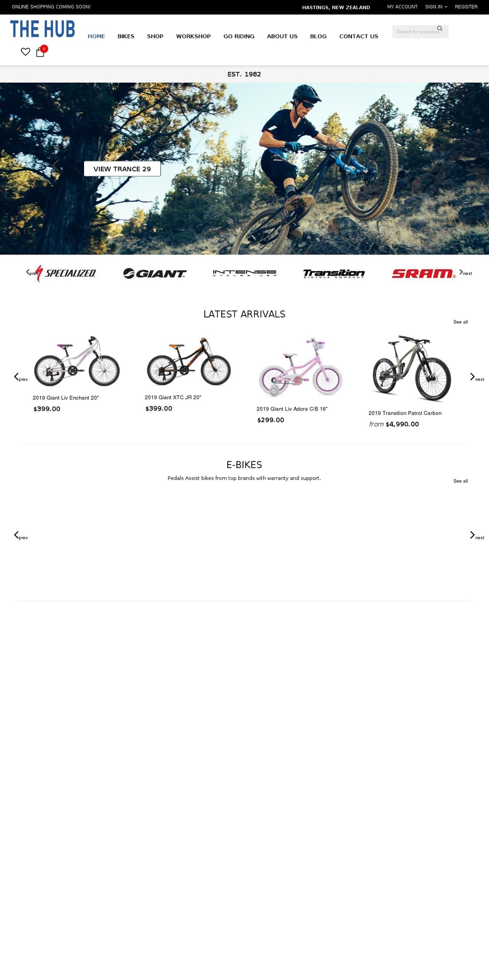 blackdeers-theme-source-1-0-0 Shopify theme site example thehubcyclecentre.co.nz