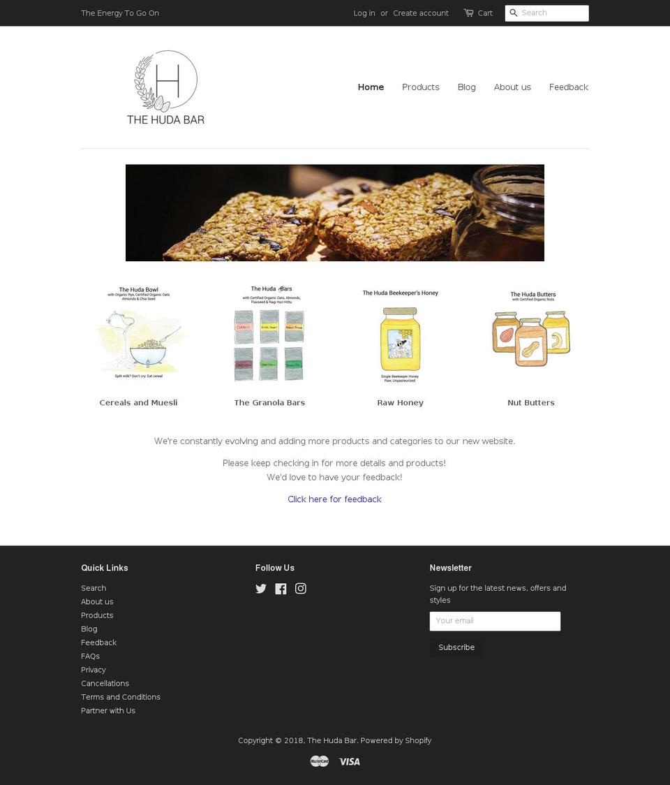 thehudabar.com — Shopify storefront screenshot
