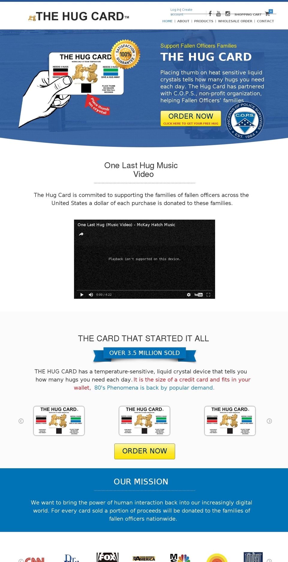 thehugcard.com shopify website screenshot