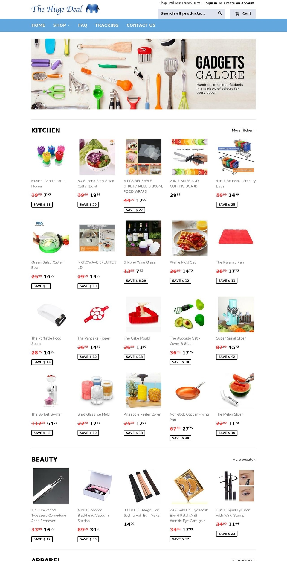 1-8-themex Shopify theme site example thehugedeal.net