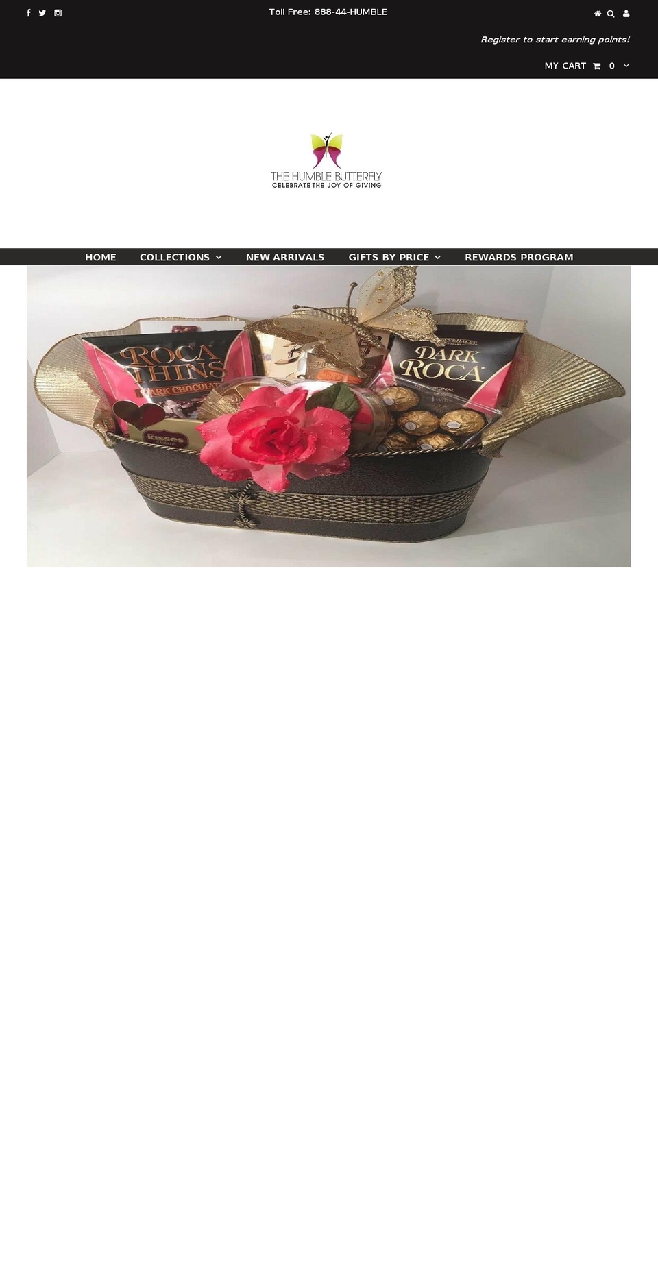 thehumblebutterfly.com shopify website screenshot