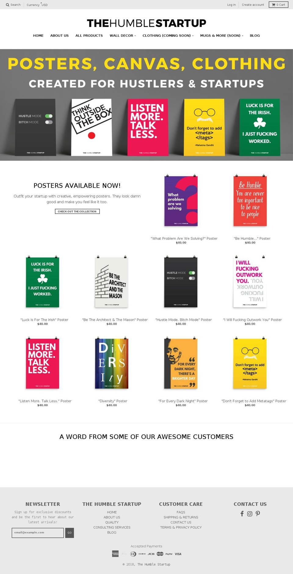 thehumblestartup.com — Shopify storefront screenshot