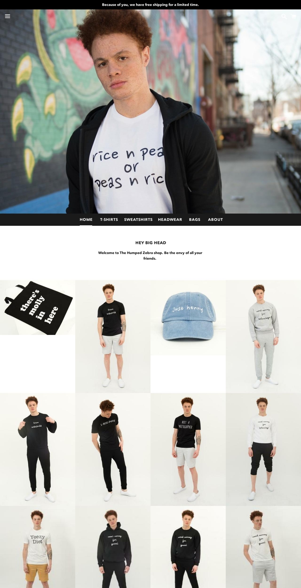 thehumpedzebra.com shopify website screenshot