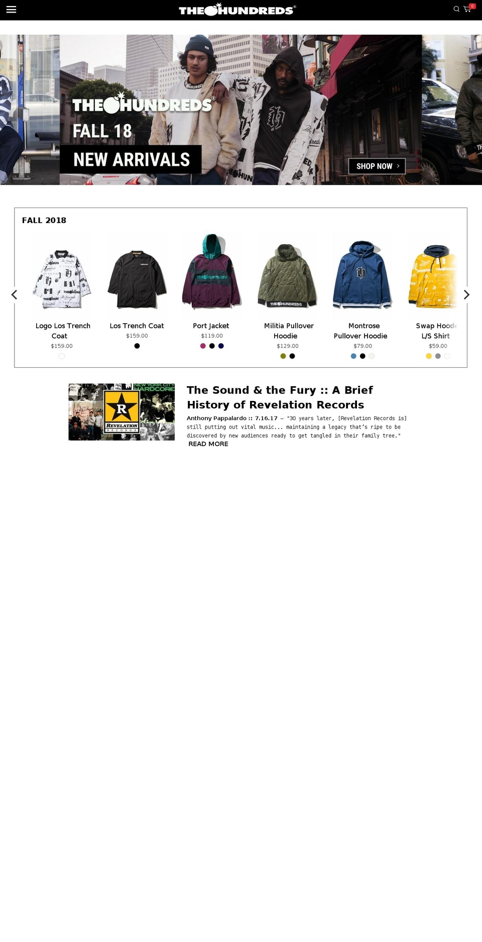 The Hundreds - BASE THEME Shopify theme site example thehundreds.dk