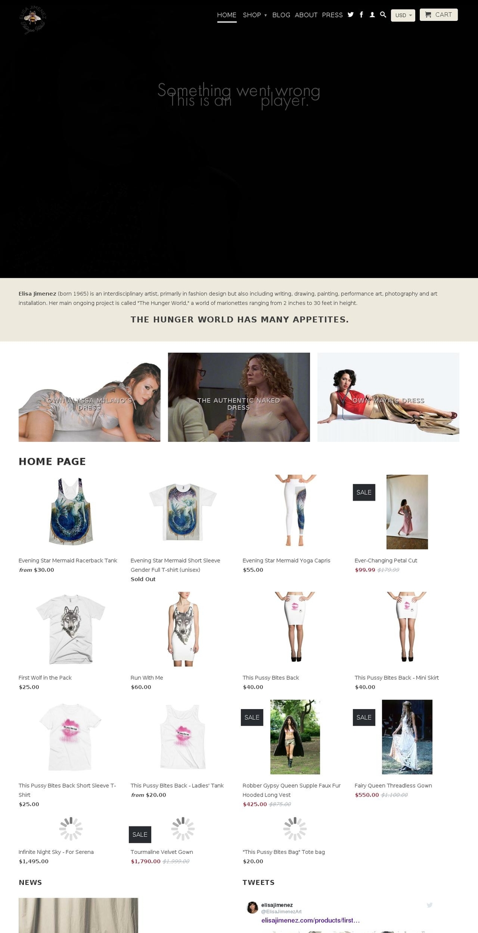 thehungerworld.com — Shopify storefront screenshot