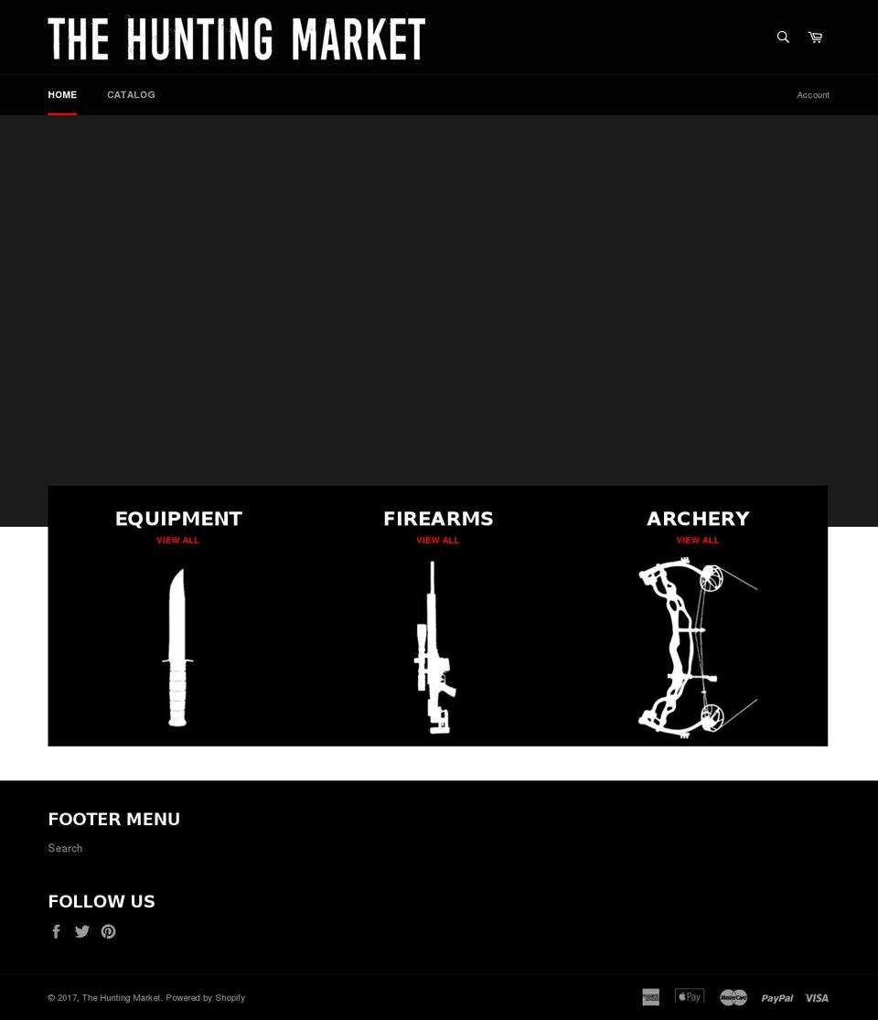 thehuntingmarket.com shopify website screenshot