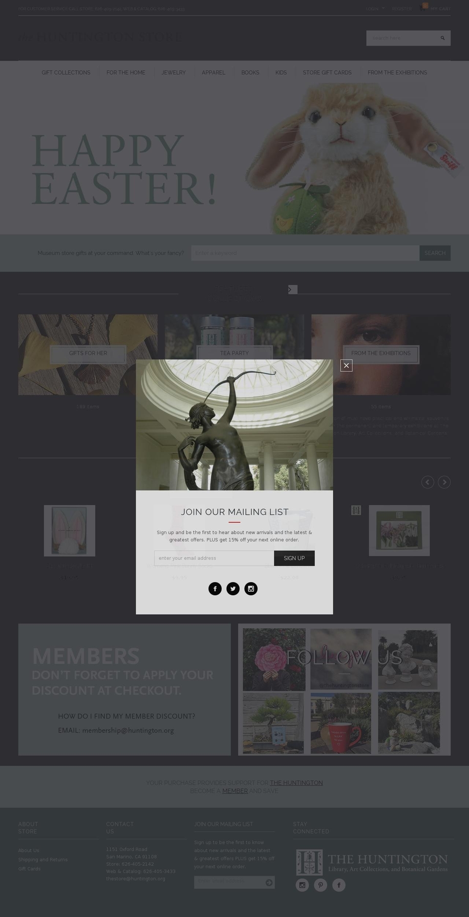 Canopy Shopify theme site example thehuntingtonstore.org