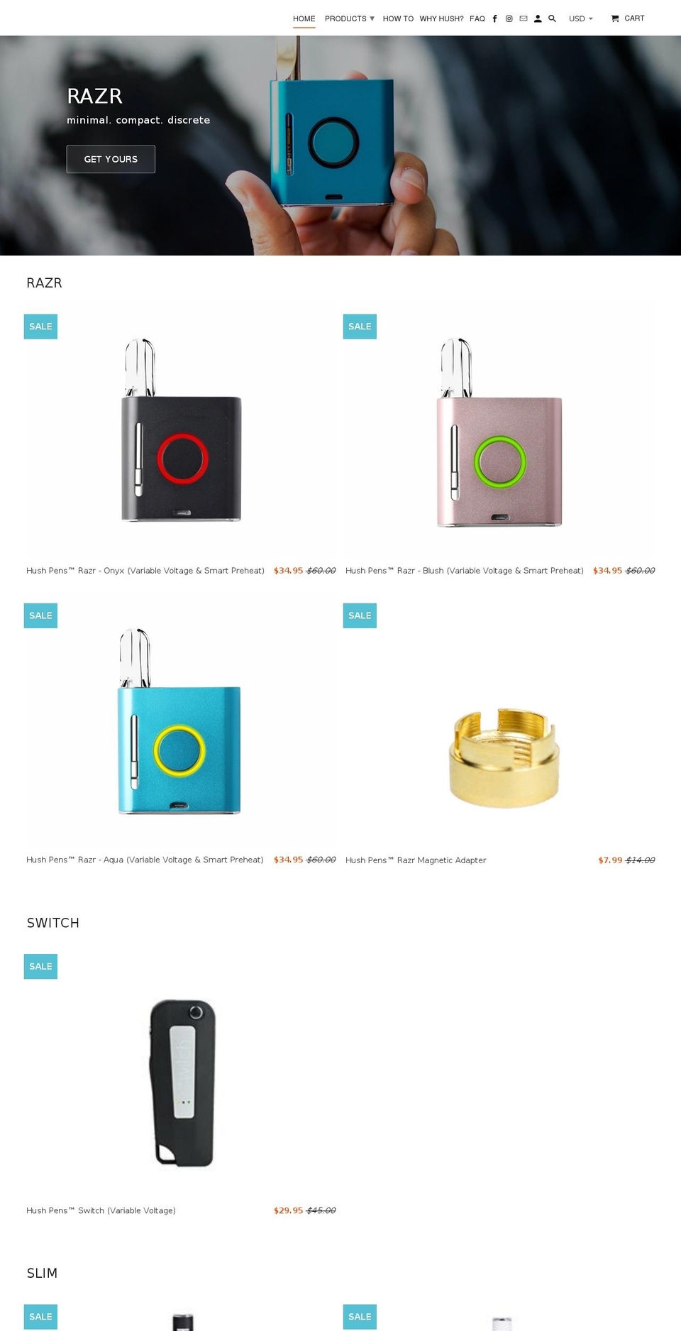 thehushpen.com shopify website screenshot