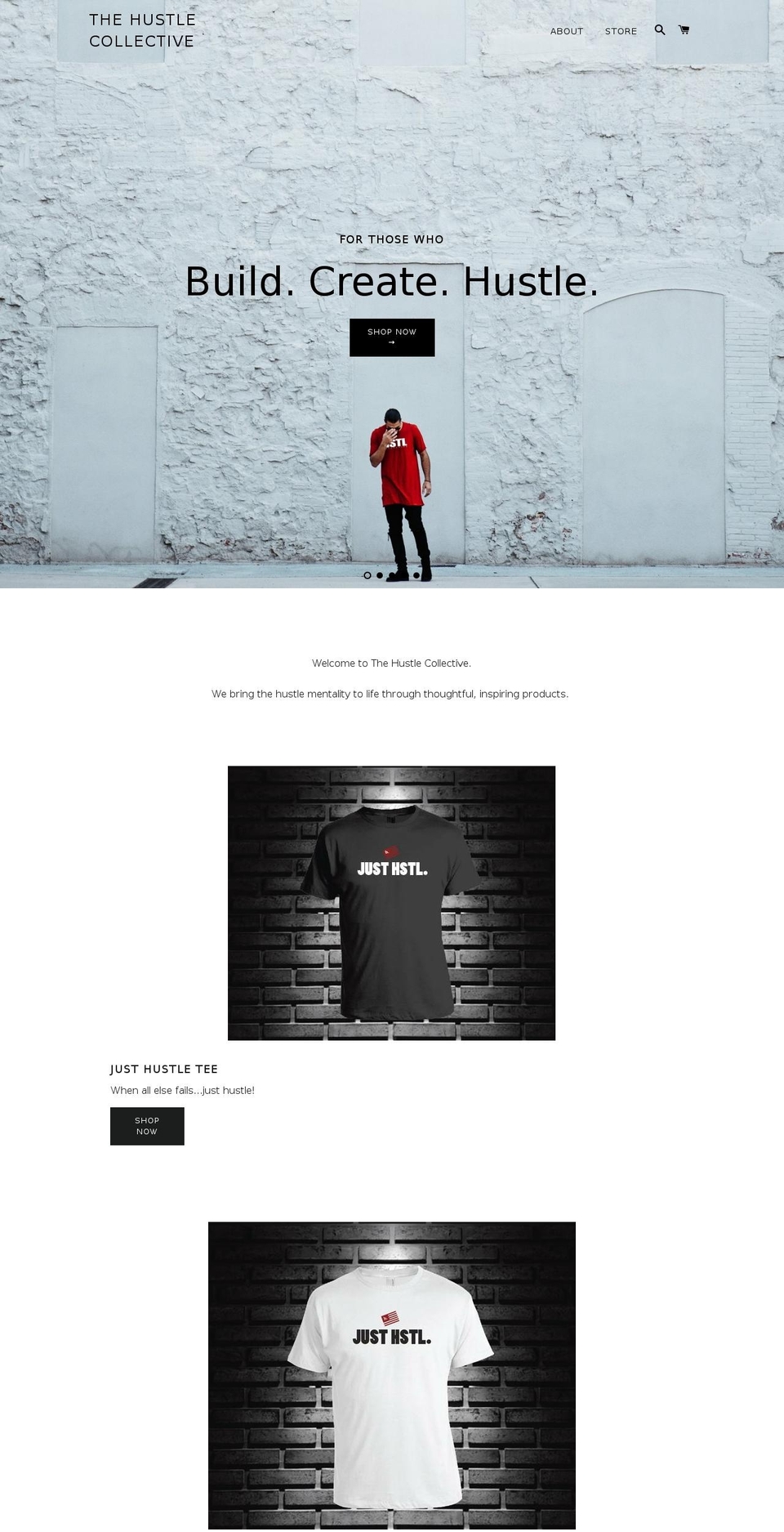 thehustleco.com — Shopify storefront screenshot