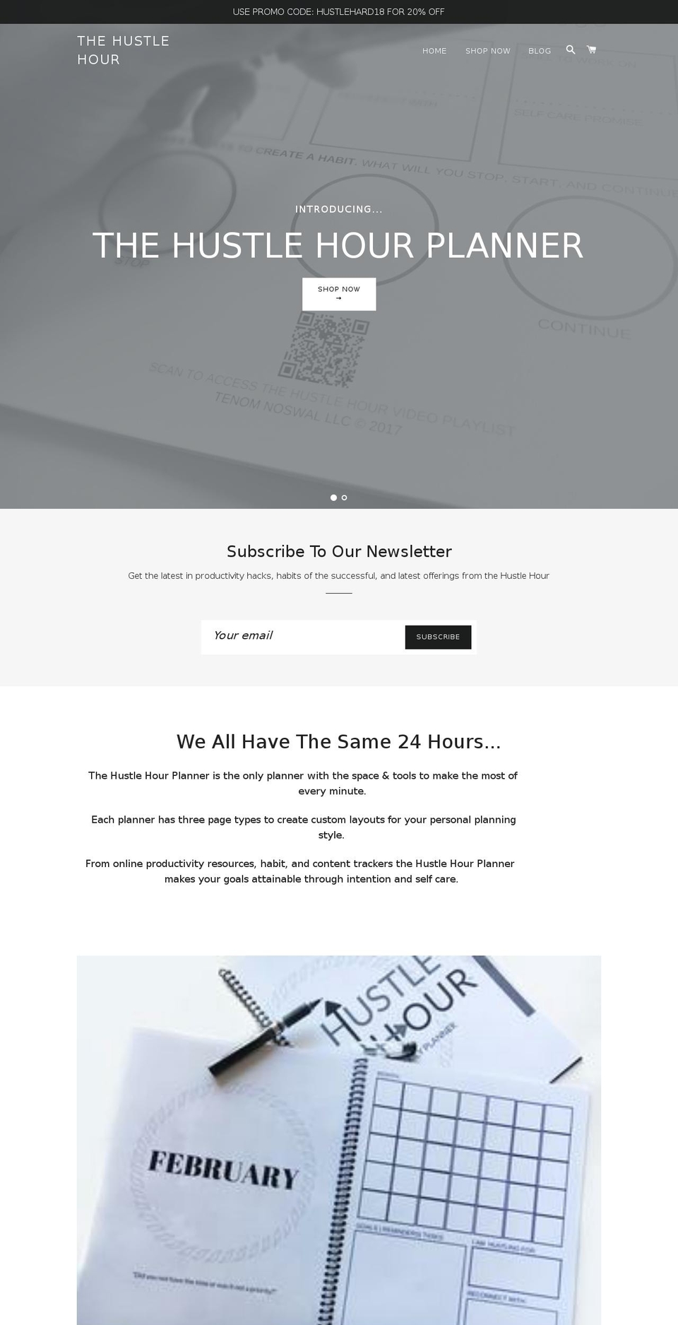 thehustlehour.com — Shopify storefront screenshot