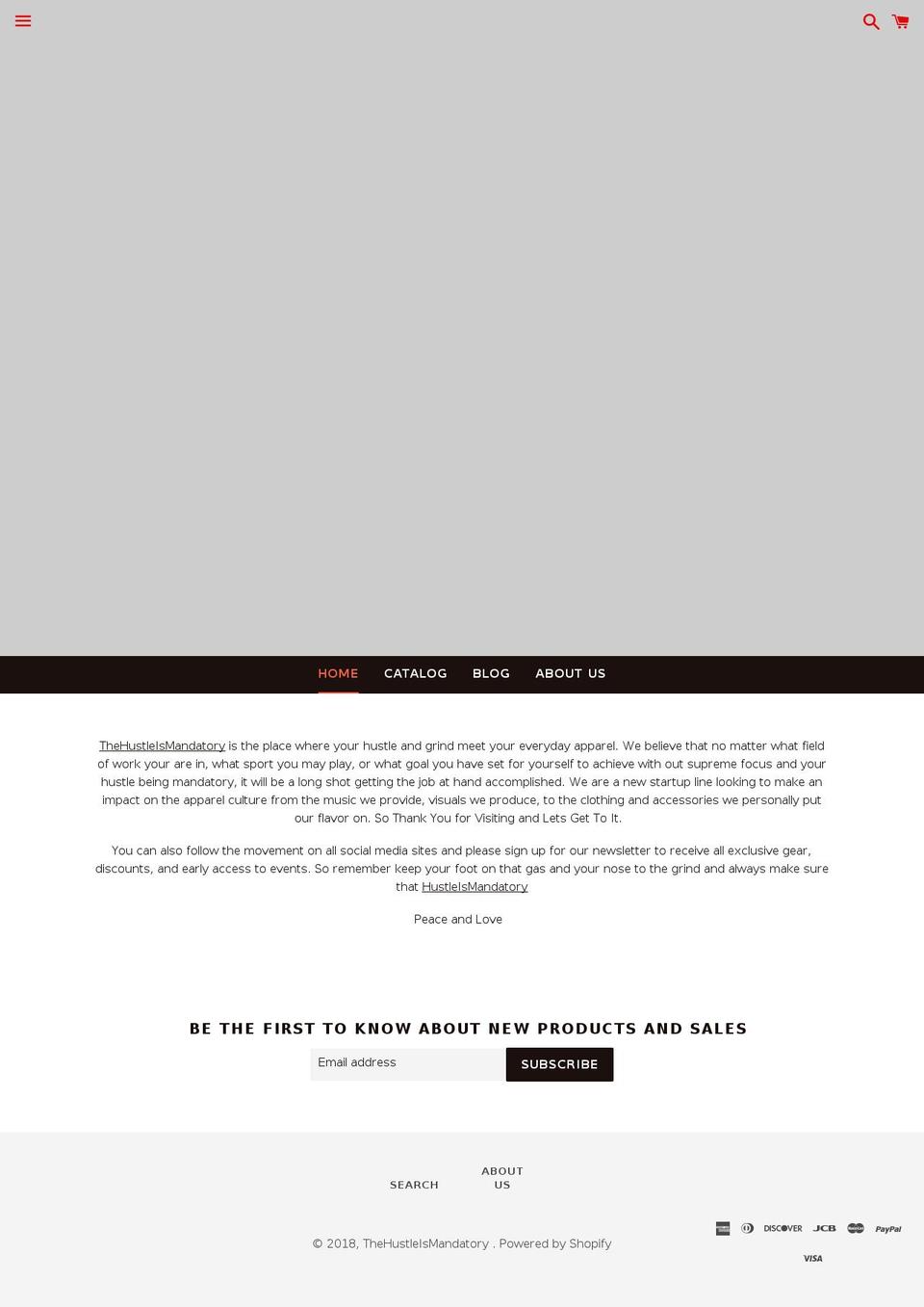 thehustleismandatory.com — Shopify storefront screenshot