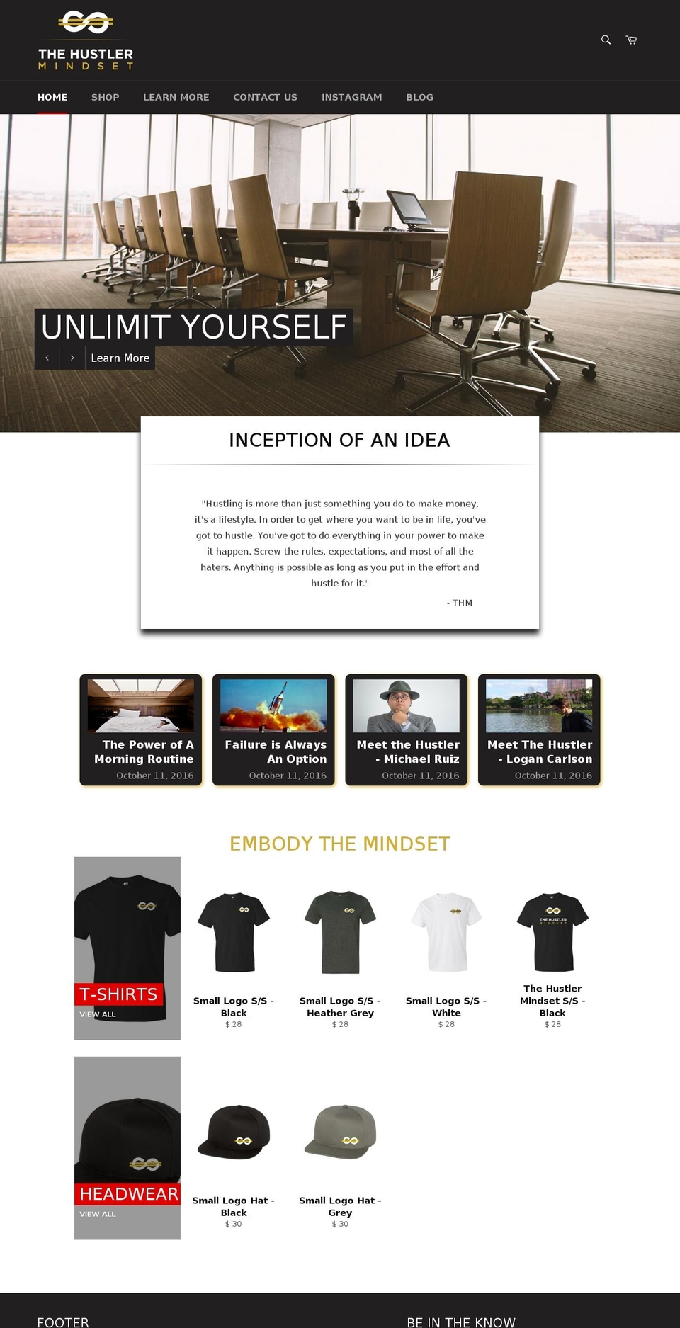 thehustlermindset.com shopify website screenshot