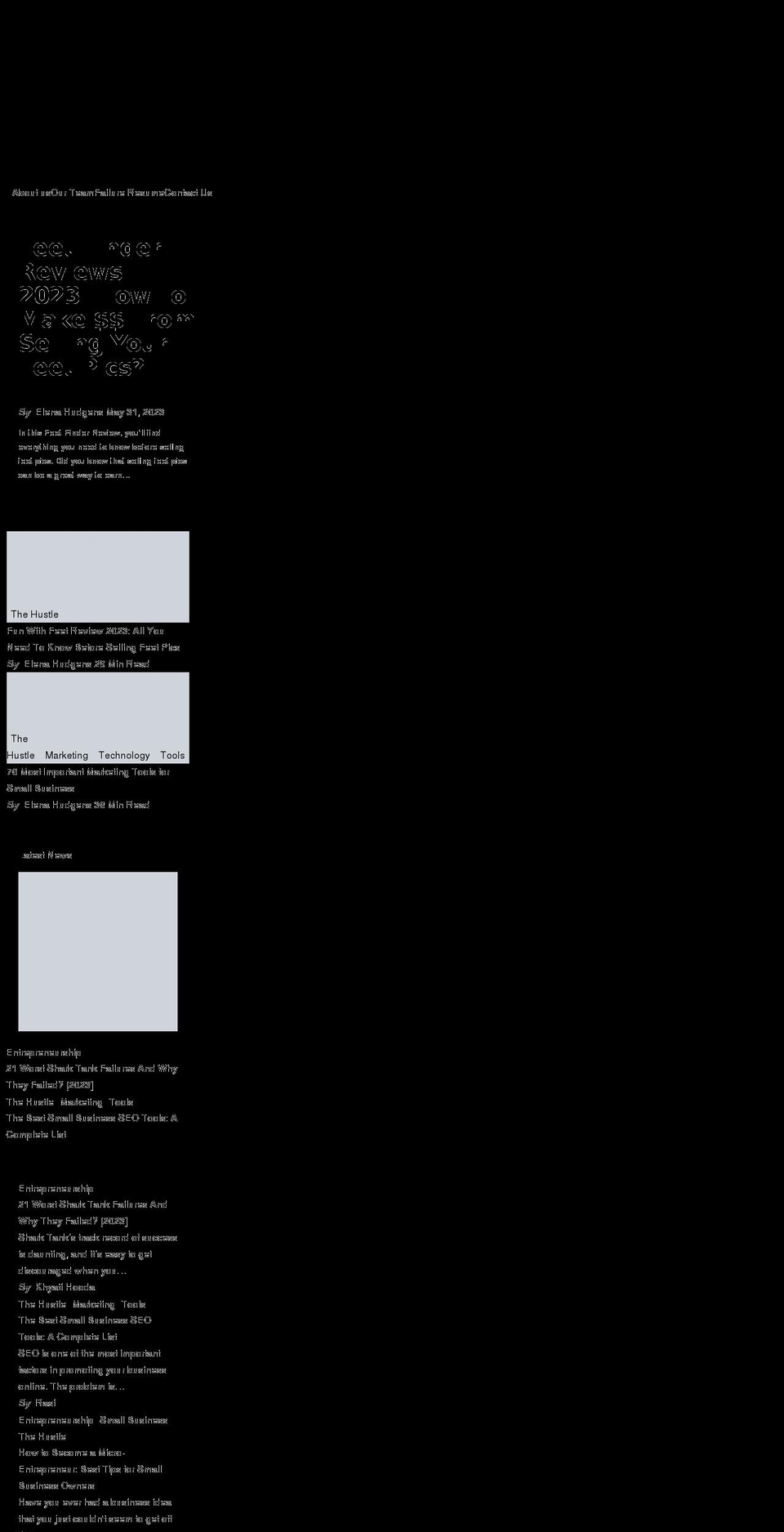 thehustlestory.com — Shopify storefront screenshot