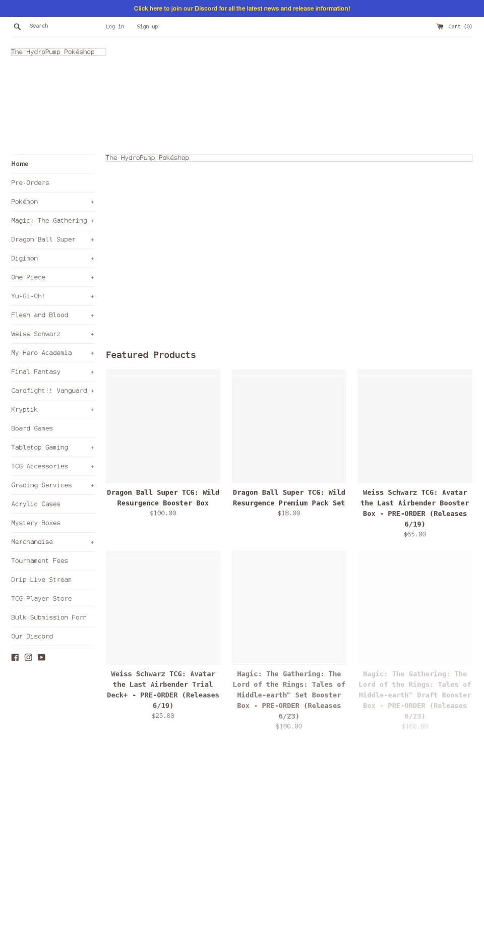 thehydropumppokeshop.com shopify website screenshot